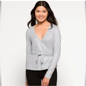 BREA CANYON
Maryam Wrap Knit Top grey women’s XL NWT